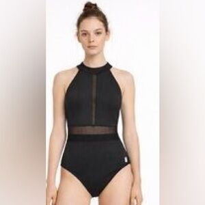 Shan Sz 14 Black Mesh Classic One Piece Swimsuit